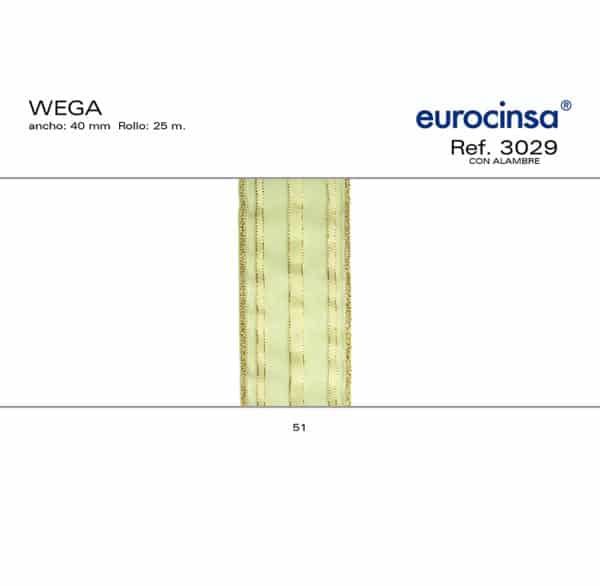 3029-Rollo CINTA WEGA Ancho 40mm. 25m. CON ALAMBRE