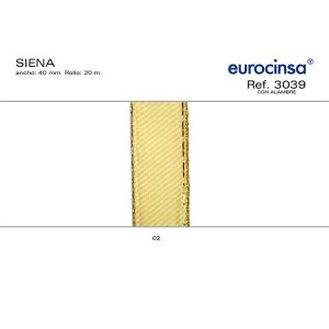 3039-Rollo CINTA SIENNA Ancho 40mm. 20m. CON ALAMBRE