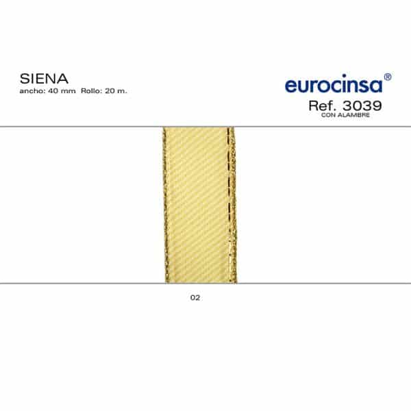 3039-Rollo CINTA SIENNA Ancho 40mm. 20m. CON ALAMBRE