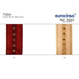 3042-Rollo CINTA TIZIA Ancho 40mm. 20m. CON ALAMBRE