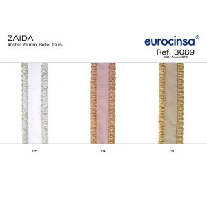 3089-Rollo CINTA ZAIDA Ancho 25/40mm. 15m. CON ALAMBRE