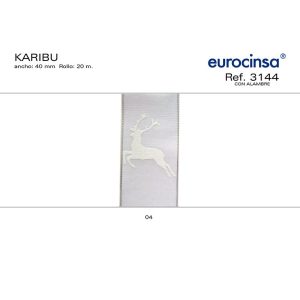 3144-Rollo CINTA KARIBU Ancho 40mm. 20m. CON ALAMBRE