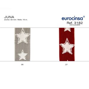 3182-Rollo CINTA JUNA Ancho 40mm. 15m. CON ALAMBRE