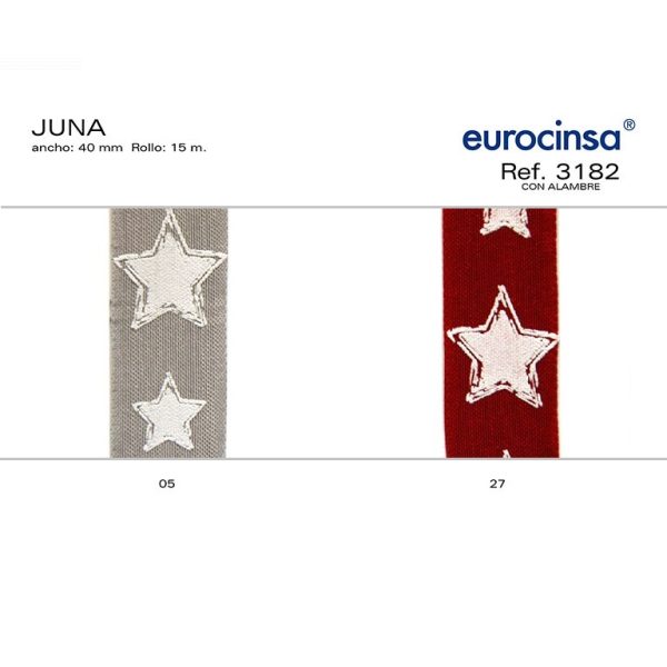 3182-Rollo CINTA JUNA Ancho 40mm. 15m. CON ALAMBRE
