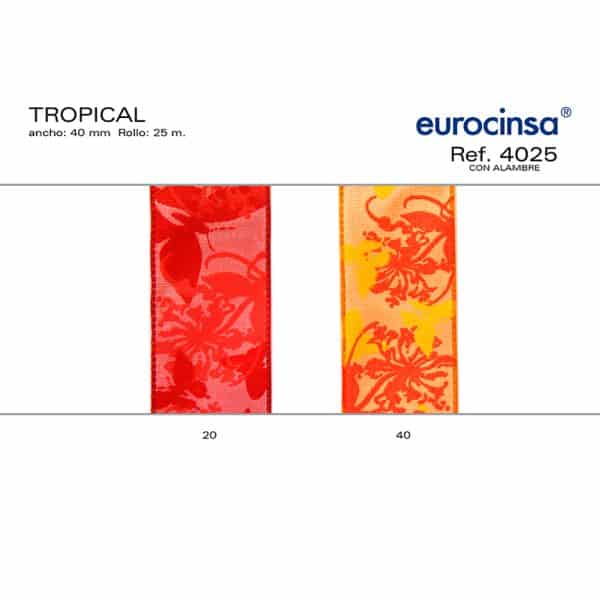 4025-Rollo CINTA TROPICAL Ancho 40mm. 25m. CON ALAMBRE