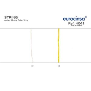 4041-Rollo CINTA STRING Ancho 02mm. 100m. CON ALAMBRE