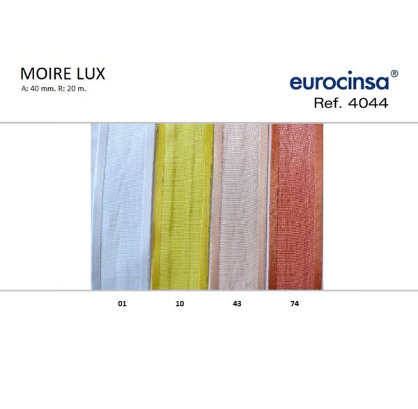 4044-Rollo CINTA MOIRE LUXURY Anchos 40/60/99mm. 20m. CON ALAMBRE