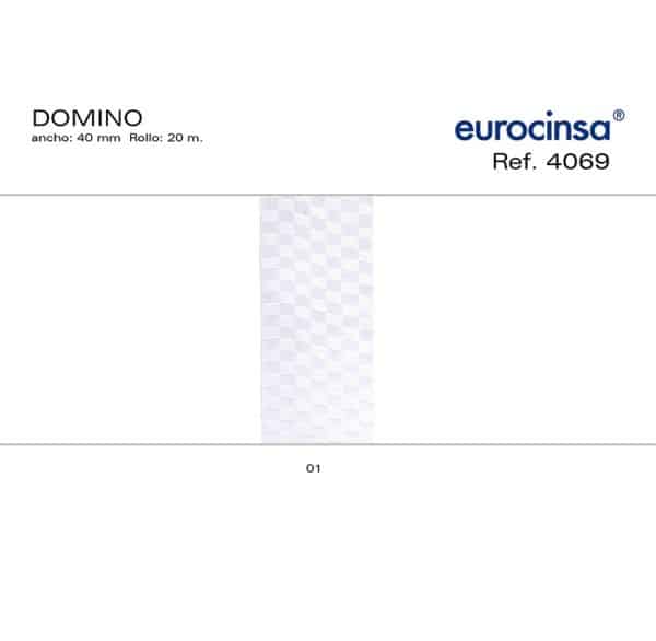 4069-Rollo CINTA DOMINO Ancho 40mm. 20m. CON ALAMBRE