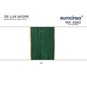 4262-Rollo CINTA LUX MOIREE Ancho 60mm. 20m. CON ALAMBRE