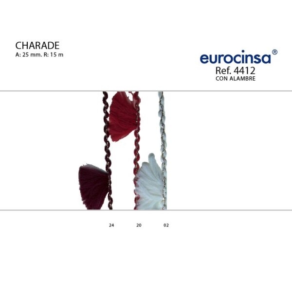 4412-Rollo CINTA CHARADE Ancho 25mm. 15m. CON ALAMBRE