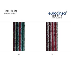 4414-Rollo CINTA HARLEQUIN Ancho 40mm. 15m. CON ALAMBRE