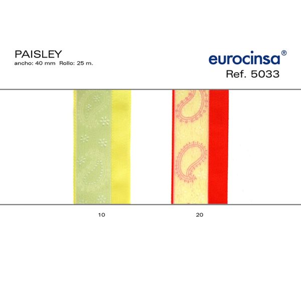 5033-Rollo CINTA PAYSLEY Ancho 40mm. 25m.
