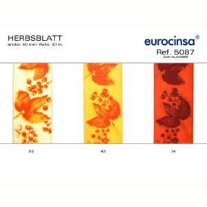 5087-Rollo CINTA HERBSBLATT Ancho 40mm. 20m. CON ALAMBRE