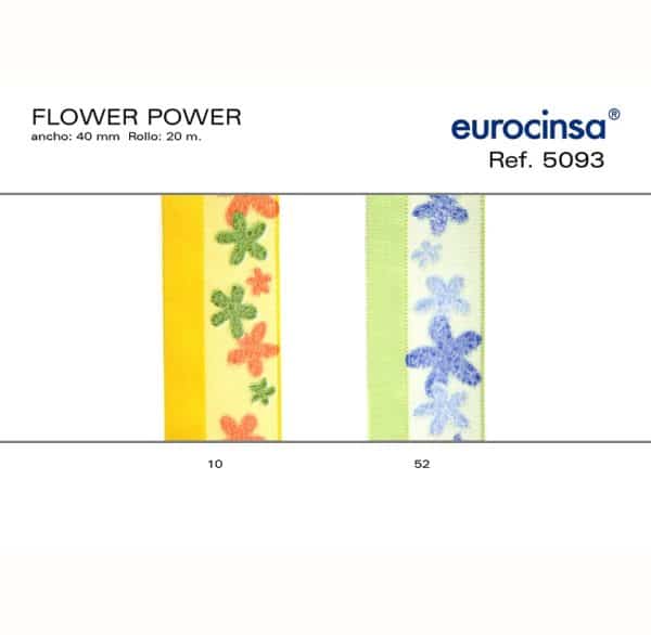 5093-Rollo CINTA FLOWER POWER Ancho 40mm. 20m.