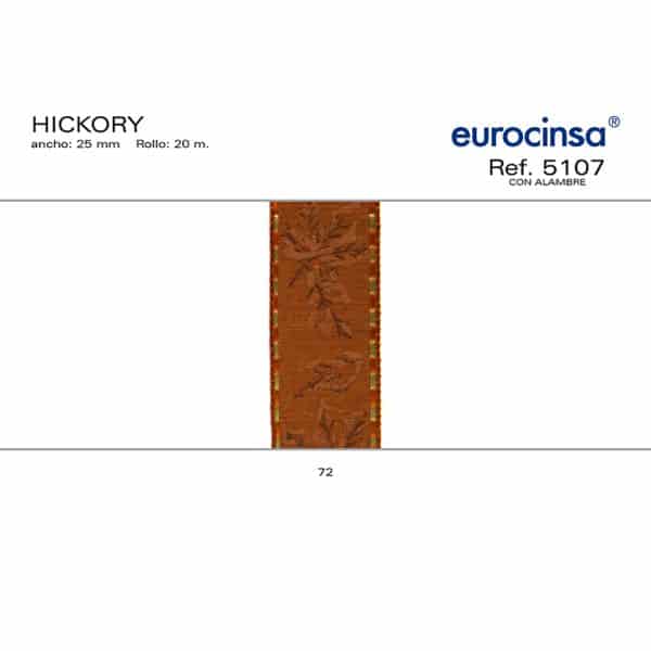 5107-Rollo CINTA HICKORY Ancho 40mm. 20m. CON ALAMBRE