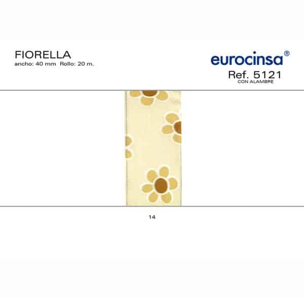 5121-Rollo CINTA FIORELLA Ancho 40mm. 20m. CON ALAMBRE