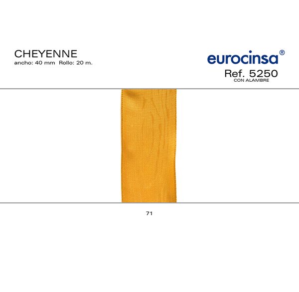 5250-Rollo CINTA CHEYENNE Ancho 40mm. 20m. CON ALAMBRE