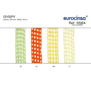 5564-Rollo CINTA GYPSY Anchos 25/40mm. 20m. CON ALAMBRE