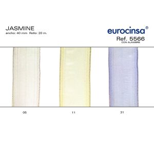 5566-Rollo CINTA JASMINE Ancho 40mm. 20m. CON ALAMBRE