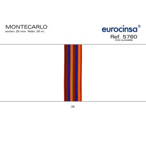 5760-Rollo CINTA MONTE CARLO Ancho 25mm. 20m. CON ALAMBRE