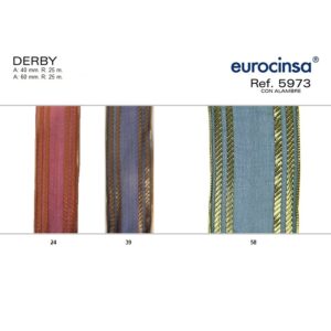 5973-Rollo CINTA DERBY Ancho 40/60mm. 25m. CON ALAMBRE