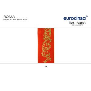6058-Rollo CINTA ROMA Ancho 40mm. 20m. CON ALAMBRE