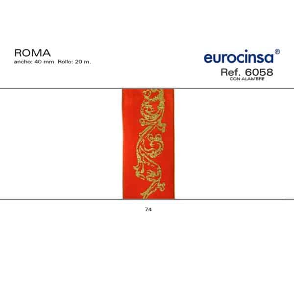 6058-Rollo CINTA ROMA Ancho 40mm. 20m. CON ALAMBRE
