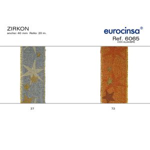 6065-Rollo CINTA ZIRKON Ancho 40mm. 20m. CON ALAMBRE