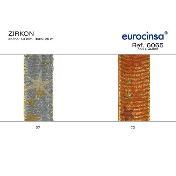 6065-Rollo CINTA ZIRKON Ancho 40mm. 20m. CON ALAMBRE