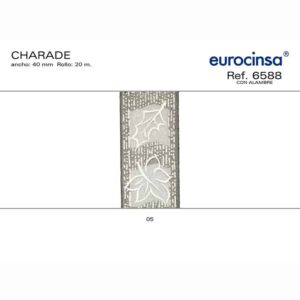 6588-Rollo CINTA CHARADE Ancho 40mm. 20m. CON ALAMBRE