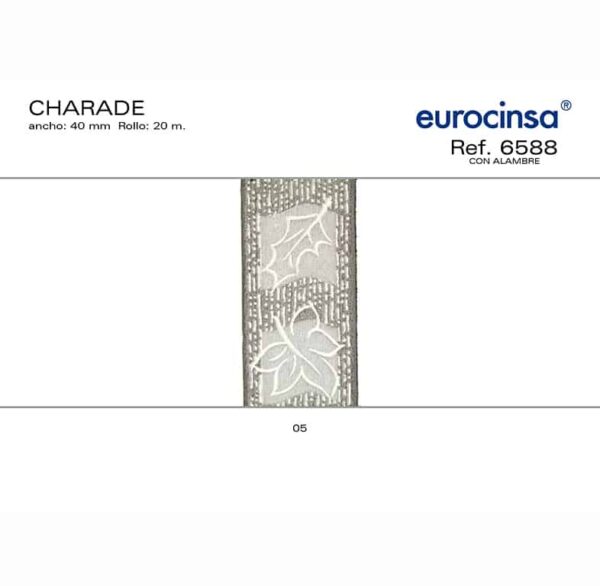 6588-Rollo CINTA CHARADE Ancho 40mm. 20m. CON ALAMBRE