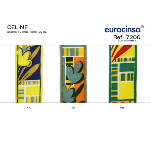 7206-Rollo CINTA CELINE Ancho 40mm. 20m. CON ALAMBRE