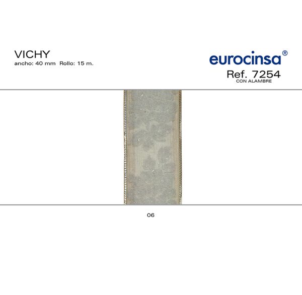 7254-Rollo CINTA VICHY Ancho 40mm. 15m. CON ALAMBRE