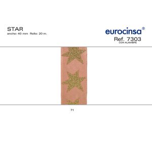 7303-Rollo CINTA GOLD STAR Ancho 40mm. 20m. CON ALAMBRE