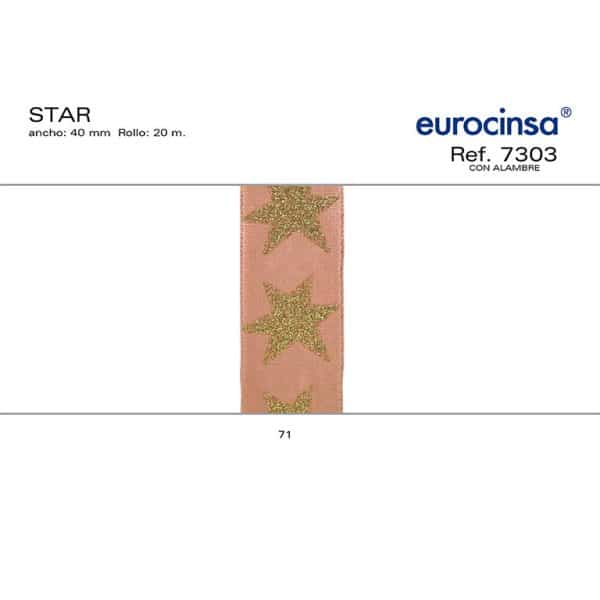 7303-Rollo CINTA GOLD STAR Ancho 40mm. 20m. CON ALAMBRE
