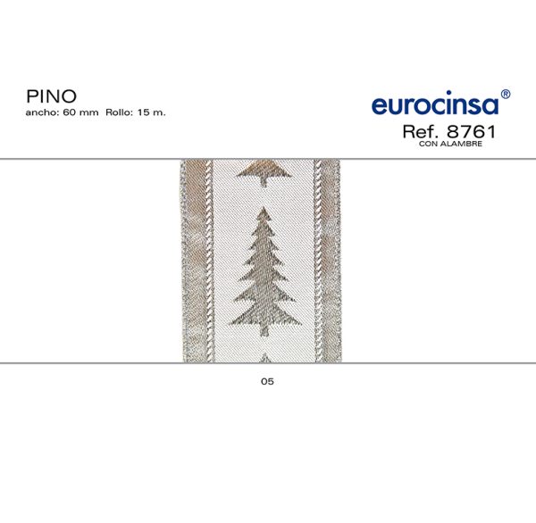 8761-Rollo CINTA PINO Ancho 60mm. 15m. CON ALAMBRE