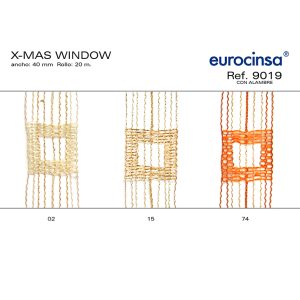 9019-Rollo CINTA X-MAS WINDW Ancho 40mm. 20m. CON ALAMBRE