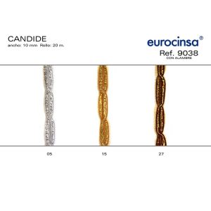 9038-Rollo CINTA CANDIDE Ancho 10mm. 20m. CON ALAMBRE
