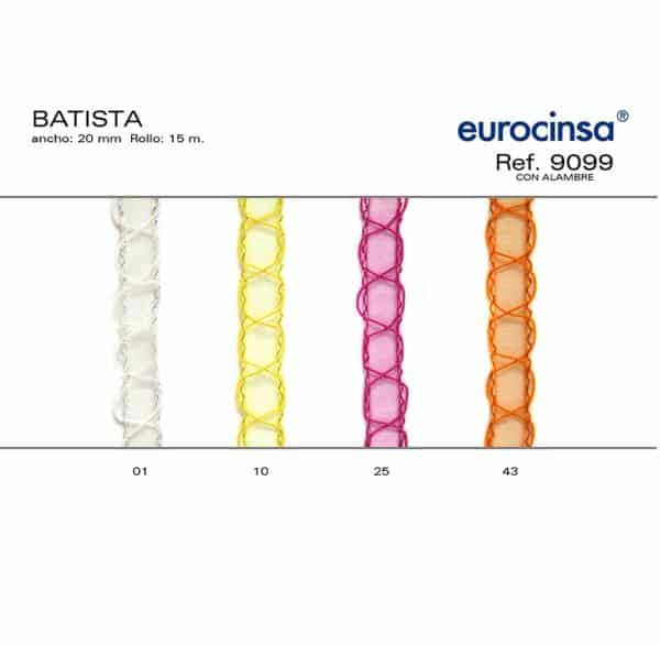 9099-Rollo CINTA BATISTA Ancho 20mm. 15m. CON ALAMBRE