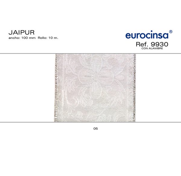 9930-Rollo CINTA JAIPUR Ancho 100mm. 10m. CON ALAMBRE