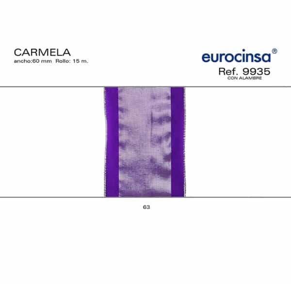 9935-Rollo CINTA CARMELA Ancho 60mm. 15m. CON ALAMBRE