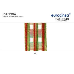9943-Rollo CINTA SANDRA Ancho 60mm. 15m. CON ALAMBRE