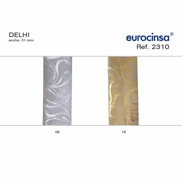 2310-Bolsa 50 LAZOS AUTOMÁTICOS METALIZADOS DISEÑO DELHI Ancho 31mm.