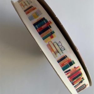 2490-Rollo CINTA POLIPROPILENO LISO DISEÑO BOOKS Ancho 19mm. 100m.