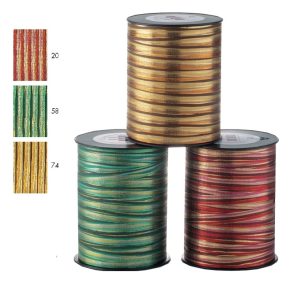 2118-CARRETE CINTA POLIPROPILENO METALIZADO DISEÑO STRIPES Ancho 10mm. 250m.