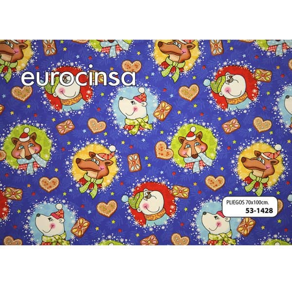 531428-PLIEGO PAPEL FANTASIA NAVIDAD 70x100cm.