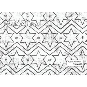 53M620-PLIEGO PAPEL METALIZADO FANTASIA NAVIDAD 70x100cm.
