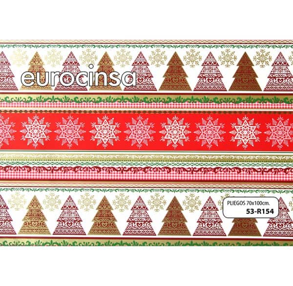 53R154-PLIEGO PAPEL FANTASIA NAVIDAD 70x100cm.