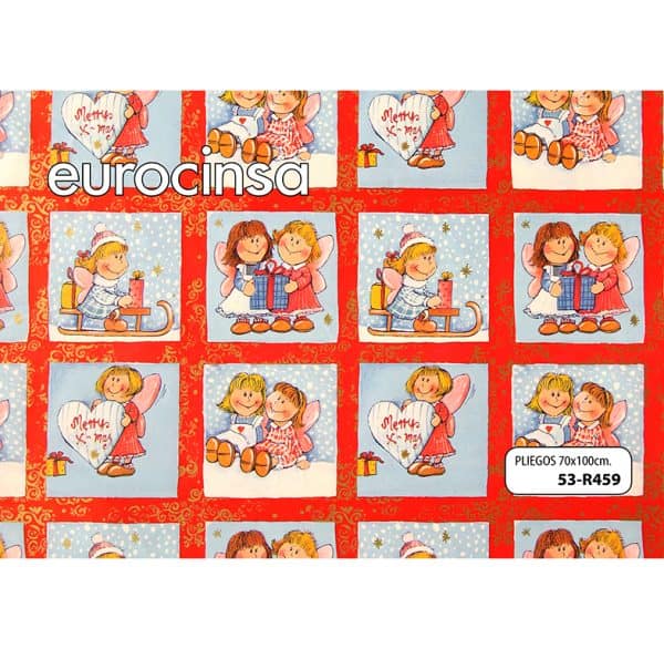 53R459-PLIEGO PAPEL FANTASIA NAVIDAD 70x100cm.