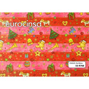 53R768-PLIEGO PAPEL FANTASIA NAVIDAD 70x100cm.
